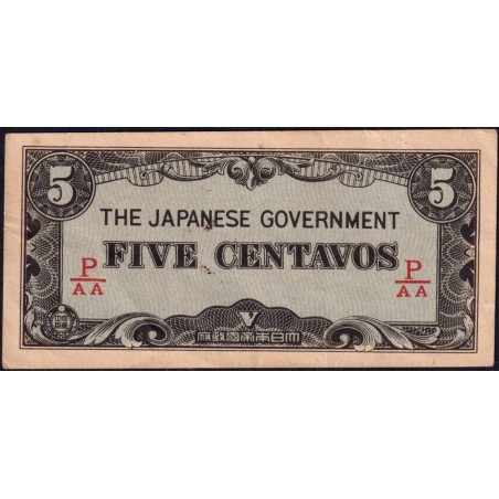 Philippines - Gouvernement Japonais - Pick 103b - 5 centavos - Série P/AA - 1942 - Etat : TTB+