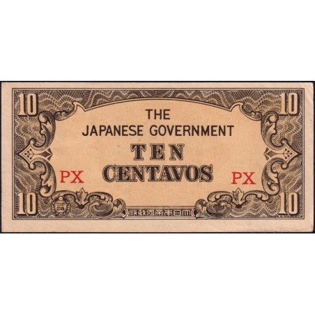 Philippines - Gouvernement Japonais - Pick 104a - 10 centavos - Série PX - 1942 - Etat : SUP+