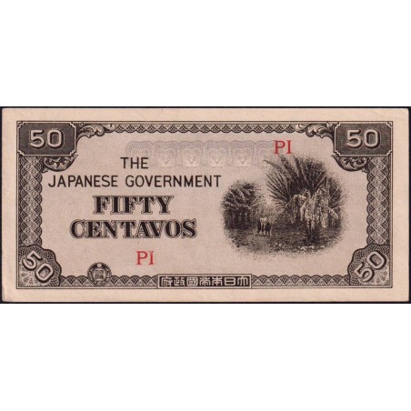 Philippines - Gouvernement Japonais - Pick 105a - 50 centavos - Série PI - 1942 - Etat : SPL