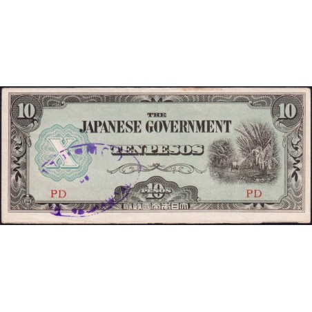 Philippines - Gouvernement Japonais - Pick 108a_b2 - 10 pesos - Série PD - 1942 - Etat : SUP