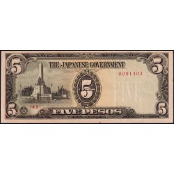 Philippines - Gouvernement Japonais - Pick 110a - 5 pesos - Série 48 - 1943 - Etat : SUP+