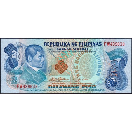 Philippines - Pick 159c_2 - 2 piso - Série FW - 1949 (1981) - Etat : NEUF