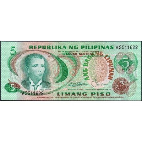 Philippines - Pick 160b - 5 piso - Série VS - 1949 (1981) - Etat : NEUF