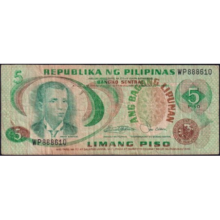 Philippines - Pick 160b - 5 piso - Série WP - 1949 (1981) - Etat : B+