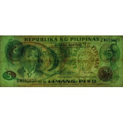 Philippines - Pick 160b - 5 piso - Série ZW - 1949 (1981) - Etat : TB