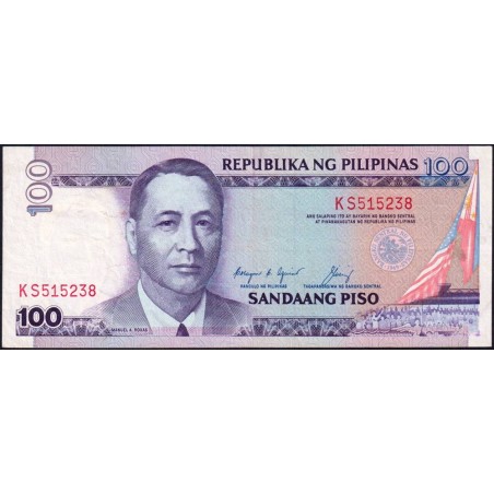 Philippines - Pick 172d_2 - 100 piso - Série KS - 1949 (1990) - Etat : TTB