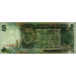 Philippines - Pick 180_1- 5 piso - Série A - 1993 (1995) - Etat : NEUF