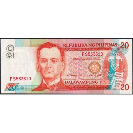 Philippines - Pick 182a - 20 piso - Série FS - 1993 (1995) - Etat : SUP+