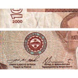 Philippines - Pick 187f_2 - 10 piso - Série QG - 2000 - Etat : TB