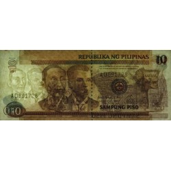 Philippines - Pick 187i - 10 piso - Série AD - 2001 - Etat : TTB