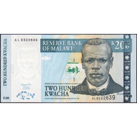 Malawi - Pick 47a - 200 kwacha - Série AL - 01/07/2001 - Etat : NEUF