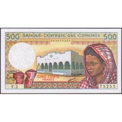 Comores - Pick 10a_2 - 500 francs - Série F.2 - 1990 - Etat : NEUF