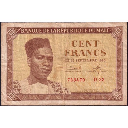 Mali - Pick 2 - 100 francs - Série D 38 - 1960 - Etat : TTB-