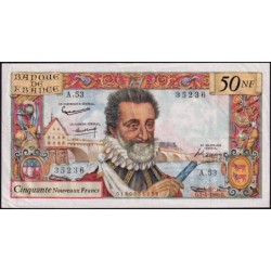 F 58-05 - 07/04/1960 - 50 nouv. francs - Henri IV - Série A.53 - Etat : TTB à TTB+