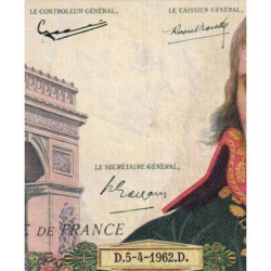 F 59-15 - 05/04/1962 - 100 nouv. francs - Bonaparte - Série D.166 - Etat : TTB