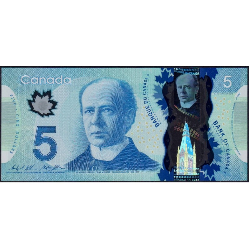 Canada - Pick 106c - 5 dollars - Série HCV - 2013 (2016) - Polymère - Etat : NEUF