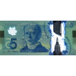 Canada - Pick 106c - 5 dollars - Série HCV - 2013 (2016) - Polymère - Etat : NEUF