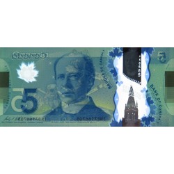 Canada - Pick 106d - 5 dollars - Série INE - 2013 (2021) - Polymère - Etat : NEUF