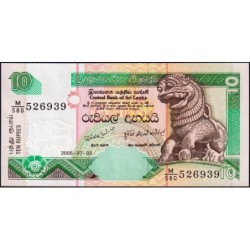 Sri-Lanka - Pick 108f - 10 rupees - Série M/580 - 03/07/2006 - Etat : NEUF