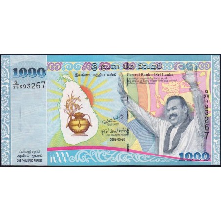 Sri-Lanka - Pick 122a - 1'000 rupees - Série Q/25 - 20/05/2009 - Commémoratif - Etat : NEUF