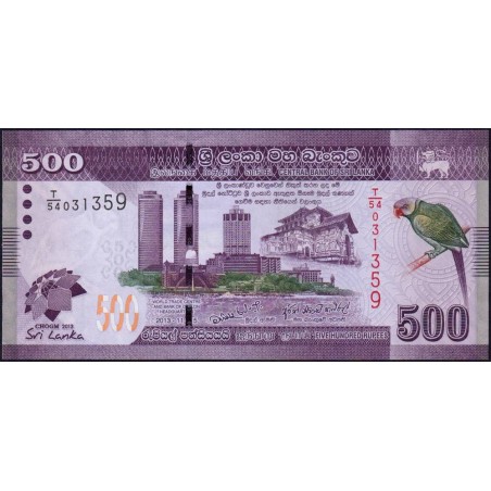 Sri-Lanka - Pick 129a - 500 rupees - Série T/54 - 15/11/2013 - Commémoratif - Etat : NEUF