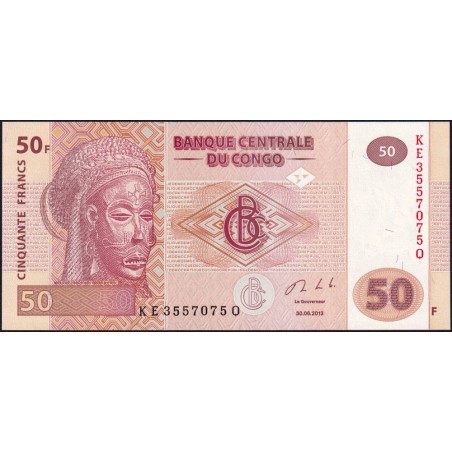 Rép. Démocr. du Congo - Pick 97a_2 - 50 francs - Série KE Q - 30/06/2013 - Etat : NEUF