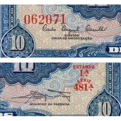 Brésil - Pick 167a - 10 cruzeiros - Série 481 - Estampa 1 - 1961 - Etat : pr.NEUF