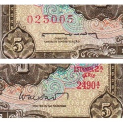 Brésil - Pick 176a - 5 cruzeiros - Série 2490 - Estampa 2 - 1962 - Etat : TTB+