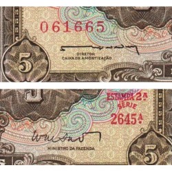 Brésil - Pick 176a - 5 cruzeiros - Série 2645 - Estampa 2 - 1962 - Etat : TTB+
