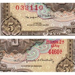 Brésil - Pick 176d - 5 cruzeiros - Série 4460 - Estampa 2 - 1964 - Etat : NEUF