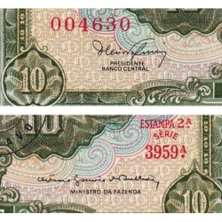 Brésil - Pick 183b - 1 centavo / 10 cruzeiros - Série 3959 - Estampa 2 - 1967 - Etat : NEUF