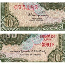 Brésil - Pick 183b - 1 centavo / 10 cruzeiros - Série 3991 - Estampa 2 - 1967 - Etat : NEUF