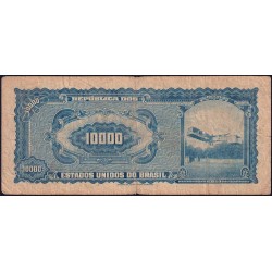 Brésil - Pick 189a - 10 cruzeiros novos / 10000 cruzeiros - Série 665 - Sans estampa - 1966 - Etat : B
