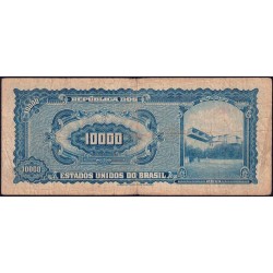 Brésil - Pick 189b - 10 cruzeiros novos / 10000 cruzeiros - Série 800 - Sans estampa - 1967 - Etat : B