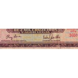 Brésil - Pick 190a - 10 cruzeiros novos / 10000 cruzeiros - Série 360 - Estampa 2 - 1967 - Etat : B