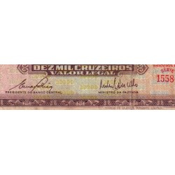 Brésil - Pick 190b - 10 cruzeiros novos / 10000 cruzeiros - Série 1558 - Estampa 2 - 1968 - Etat : B-