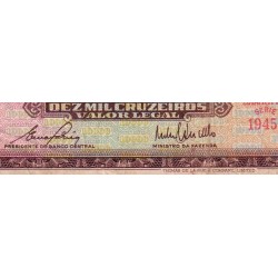 Brésil - Pick 190b - 10 cruzeiros novos / 10000 cruzeiros - Série 1945 - Estampa 2 - 1968 - Etat : TB-