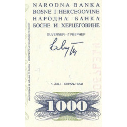 Bosnie-Herzégovine - Pick 15 - 1'000 dinara - Série KA - 01/07/1992 - Etat : NEUF