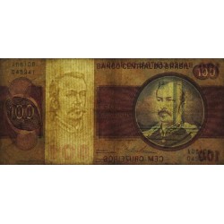 Brésil - Pick 195Aa_3 - 100 cruzeiros - Série A 08106 - 1974 - Etat : TB-