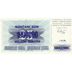 Bosnie-Herzégovine - Pick 35a - 1'000'000 sur 25 dinara - Série CK - 01/09/1993 - Etat : NEUF