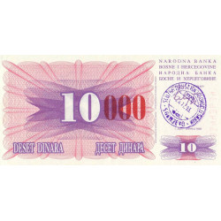 Bosnie-Herzégovine - Pick 53h - 10'000 dinara sur 10 dinara - Série AG - 24/12/1993 - Etat : SPL+