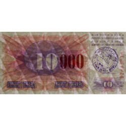 Bosnie-Herzégovine - Pick 53h - 10'000 dinara sur 10 dinara - Série AG - 24/12/1993 - Etat : SPL+