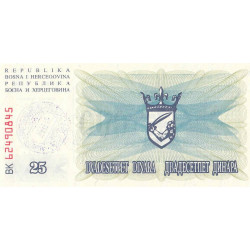 Bosnie-Herzégovine - Pick 54e - 25'000 dinara sur 25 dinara - Série BK - 24/12/1993 - Etat : NEUF