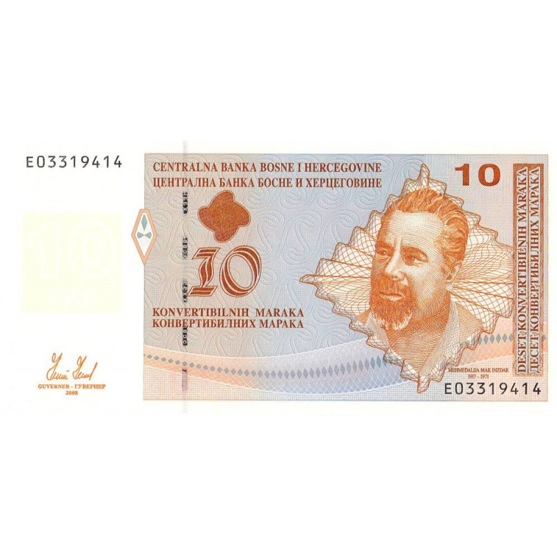 Bosnie-Herzégovine - Pick 72 - 10 convertible maraka - Série E - 2008 - Etat : NEUF