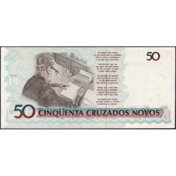 Brésil - Pick 223 - 50 cruzeiros / 50 cruzados novos - Série AA 4011 - 1990 - Etat : NEUF