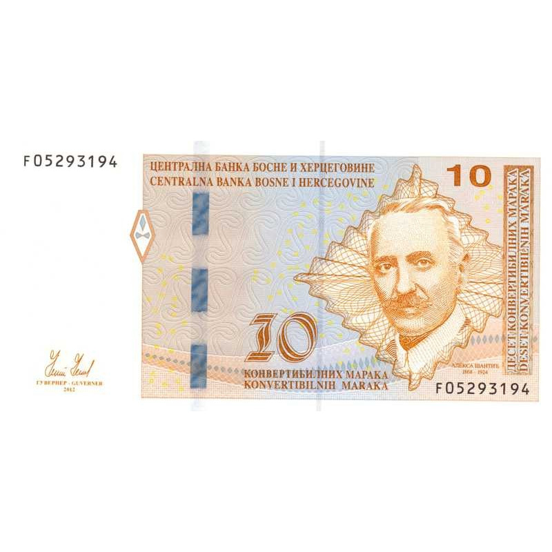 Bosnie-Herzégovine - Pick 81a - 10 convertible maraka - Série F - 2012 - Etat : NEUF