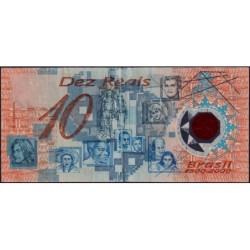 Brésil - Pick 248b - 10 reais - Série AD 1084 - 2000 - Polymère commémoratif - Etat : TB+