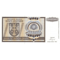 Bosnie-Herzégovine - Pick 143 - 5'000'000 dinara - Série AA - 1993 - Etat : NEUF