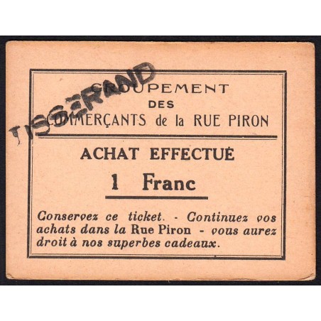 21 - Dijon - Rue Piron - 1 franc - Type Aa - 1930/1935 - Etat : SPL