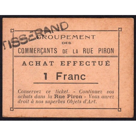 21 - Dijon - Rue Piron - 1 franc - Type Ba - 1930/1935 - Etat : SPL